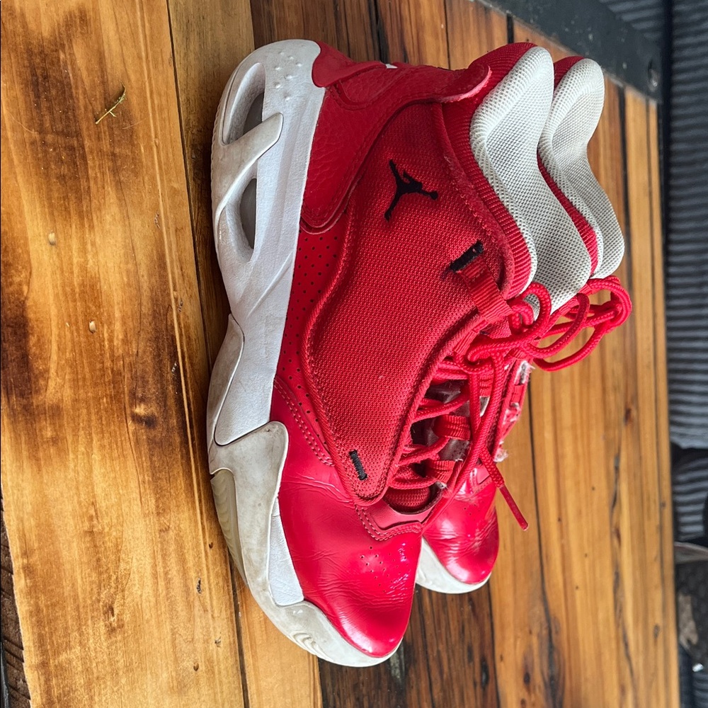 Jordan Kids Red and White Sneakers